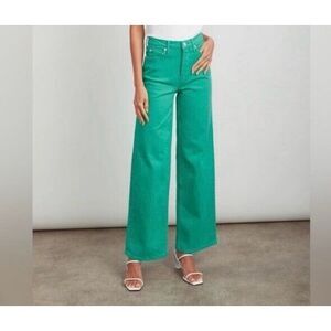 Rails‎ Women's The Getty High Rise Wide Leg Jeans Emerald size 29 NWT Button Fly